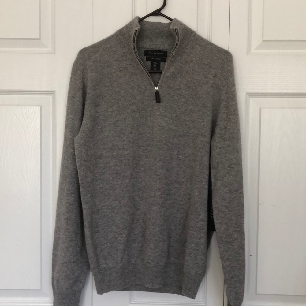 Tahari 100% Cashmere 1/4” Men’s Pullover Sweater